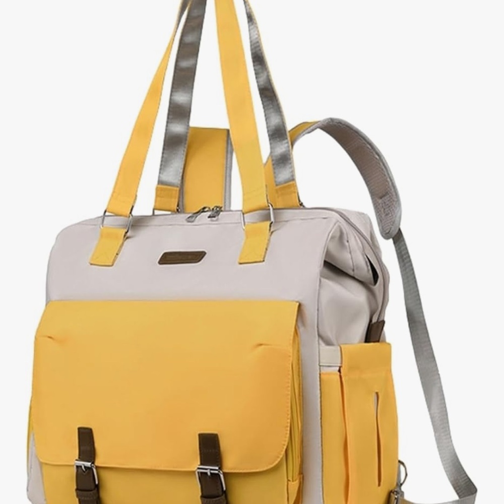 Stylish Yellow and Gray Backpack